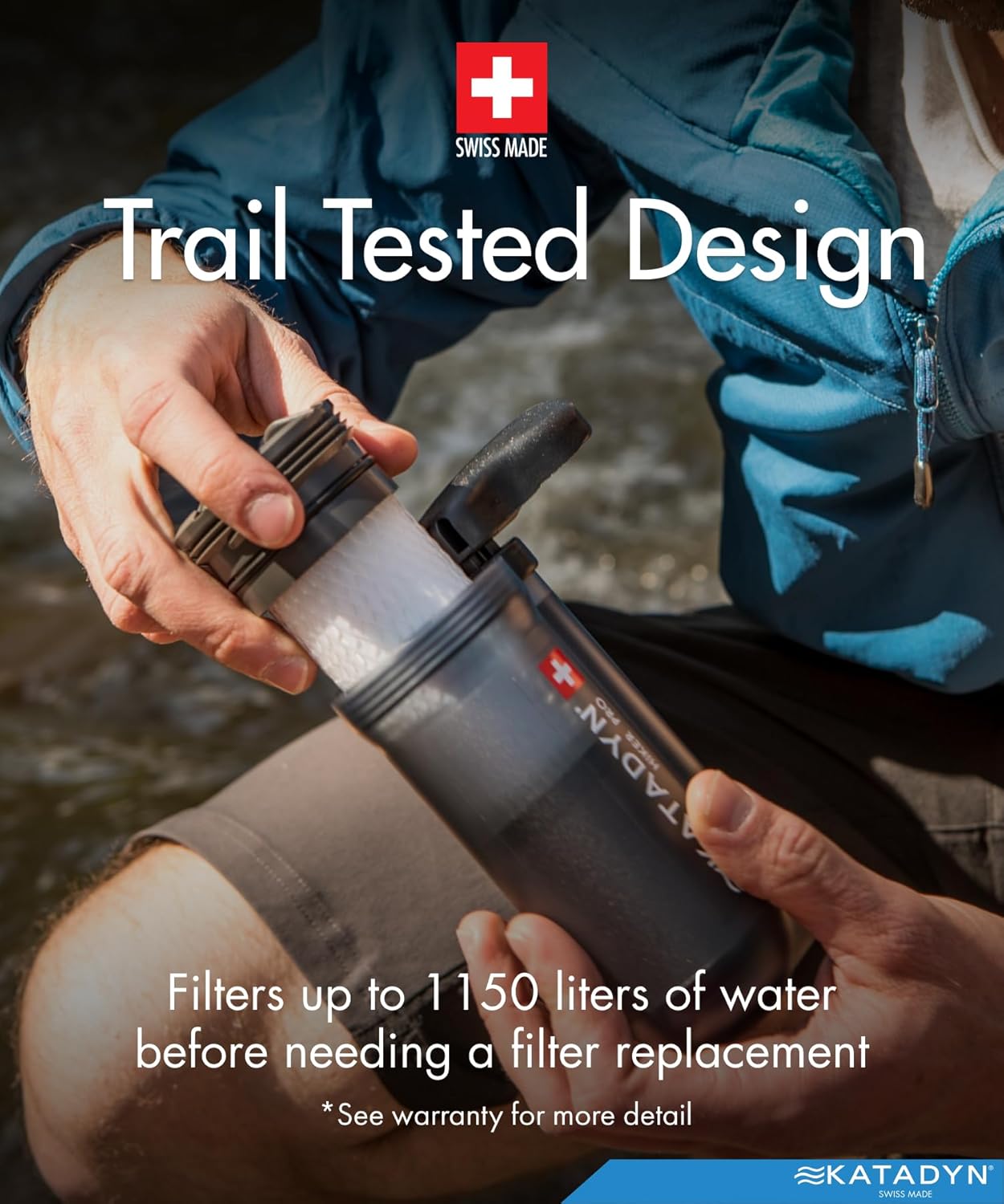 Hiker Pro Hand Pump Water Filter for Backpacking, Camping, Emergency Survival