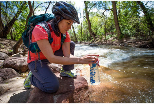 BeFree 1.0L Ultralight Collapsible Water Filter Bottle for Hiking, Camping, Backpacking